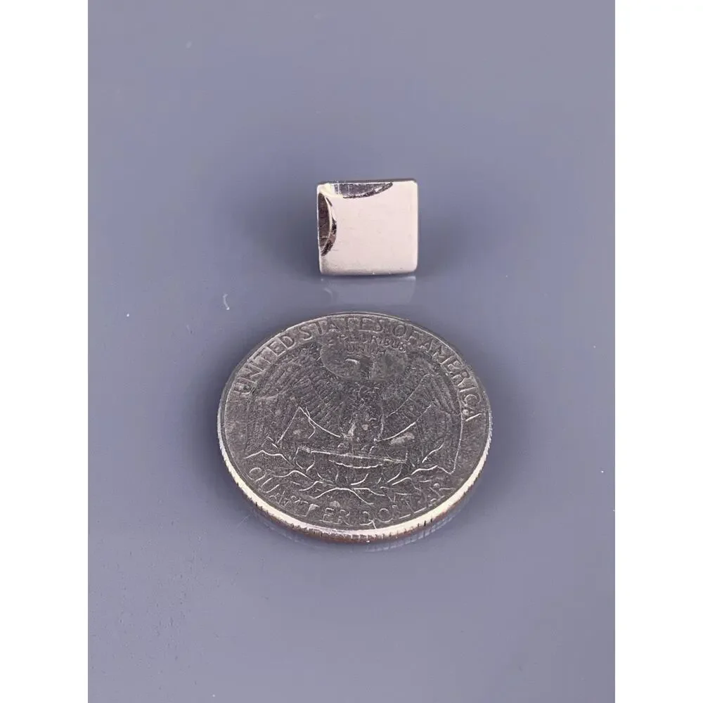 Small Square Sterling Silver Tie Tack Pin Modernist Carved Simple Formal Vintage
